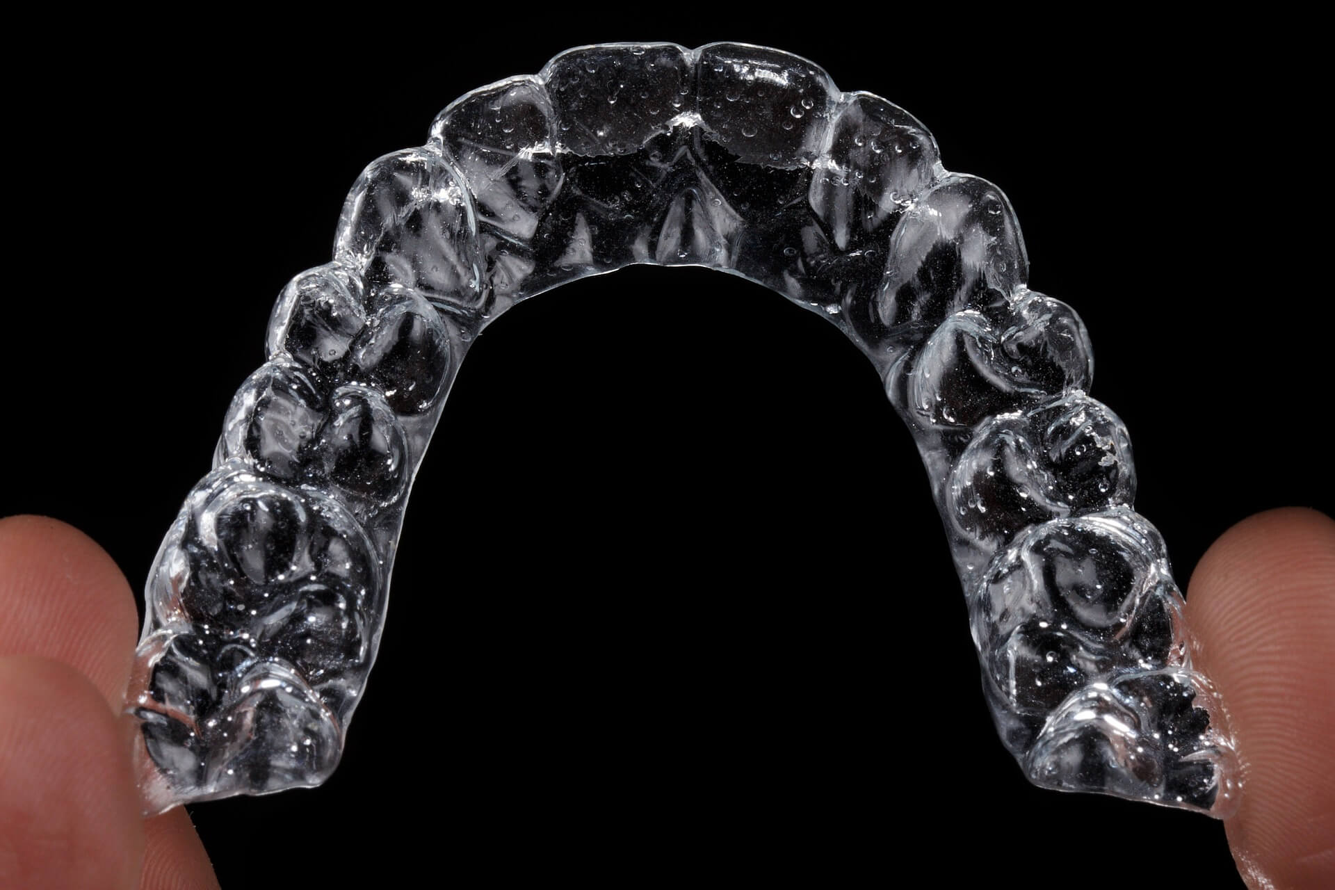 a display of Clear braces that have been properly cared for